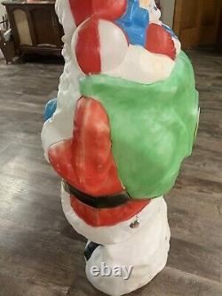 Vintage Santa's Best Santa 42 Blow Mold with Green Toy Sac