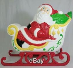 Vintage Santa with Christmas Sleigh Blow Mold Lighted Yard Decor