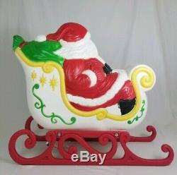 Vintage Santa with Christmas Sleigh Blow Mold Lighted Yard Decor