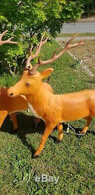 Vintage Santas Best 35 Reindeer Buck Deer Lighted Blow Mold Christmas Decor
