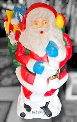 Vintage Santas Best 42 Blow Mold Christmas Plastic Lighted HUGE One Owner