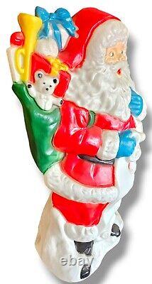 Vintage Santas Best 42 Blow Mold Christmas Plastic Lighted HUGE One Owner