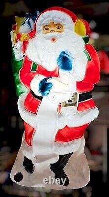 Vintage Santas Best 42 Blow Mold Christmas Plastic Lighted HUGE One Owner