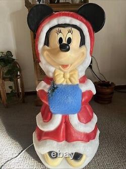 Vintage Santas Best Minnie Mouse Caroler 32 Lighted Christmas Blow Mold