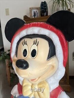 Vintage Santas Best Minnie Mouse Caroler 32 Lighted Christmas Blow Mold