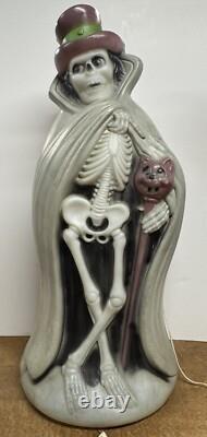 Vintage Skeleton Blow Mold Halloween Don Featherstone Cape Top Hat 33 Inch