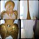 Vintage Tpi Angel Choir With Horn Nativity Lighted Blow Mold Christmas Holiday 34