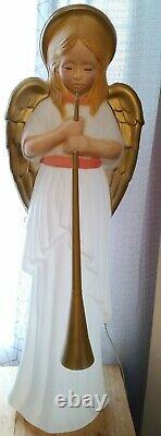 Vintage TPI Angel Choir With Horn Nativity Lighted Blow Mold Christmas Holiday 34