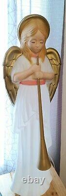 Vintage TPI Angel Choir With Horn Nativity Lighted Blow Mold Christmas Holiday 34