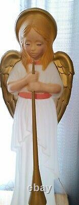 Vintage TPI Angel Choir With Horn Nativity Lighted Blow Mold Christmas Holiday 34