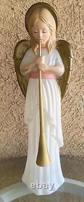 Vintage TPI Angel Choir With Horn Nativity Lit Blow Mold Christmas Holiday 34