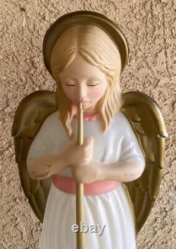 Vintage TPI Angel Choir With Horn Nativity Lit Blow Mold Christmas Holiday 34