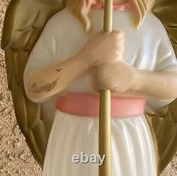 Vintage TPI Angel Choir With Horn Nativity Lit Blow Mold Christmas Holiday 34