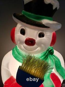 Vintage TPI Frosty Snowman Blow Mold Christmas Plastic Lighted 31