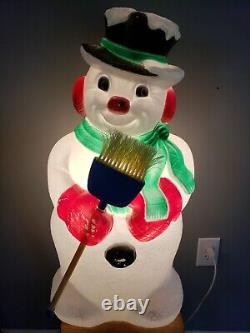 Vintage TPI Frosty Snowman Blow Mold Christmas Plastic Lighted 31