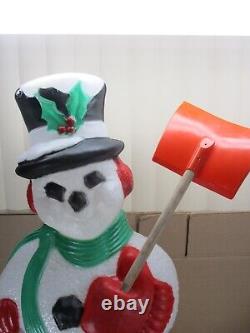 Vintage TPI Frosty the Snowman with Shovel Lighted Christmas Blow Mold 40 Tall