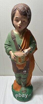 Vintage TPI LITTLE DRUMMER BOY Blow Mold 30 Tall with drumsticks Canada 4955 XMAS