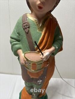 Vintage TPI LITTLE DRUMMER BOY Blow Mold 30 Tall with drumsticks Canada 4955 XMAS