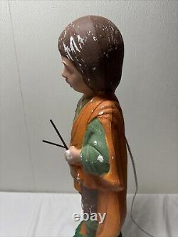 Vintage TPI LITTLE DRUMMER BOY Blow Mold 30 Tall with drumsticks Canada 4955 XMAS