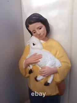 Vintage TPI Mold RARE Nativity Child Shepard Boy Girl WithLamb 1997 BLOW MOLD