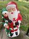 Vintage Tpi Santa Blow With Elves Blow Mold 31yard Light Christmas Rare! Ec