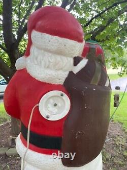 Vintage TPI Santa Blow With Elves Blow Mold 31Yard Light Christmas RARE! EC