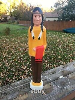 Vintage Thanksgiving Harvest Native American Indian Don Featherstone Blow Mold