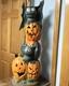Vintage Trendmaster Bat And Pumpkin Totem Stack Halloween Foam Mold 1993