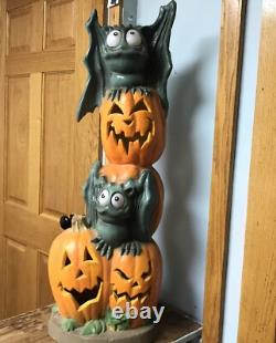 Vintage Trendmaster Bat and Pumpkin Totem Stack Halloween Foam Mold 1993 Vintage Trendmaster Bat and Pumpkin Totem Stack Halloween Foam Mold 1993