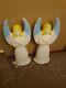 Vintage Union Products Christmas Angels Lighted Blow Mold Blue Wings 30 1988