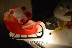 Vintage Union Products Inc Santa Sled Sleigh Blow Mold Christmas Lighted Decor