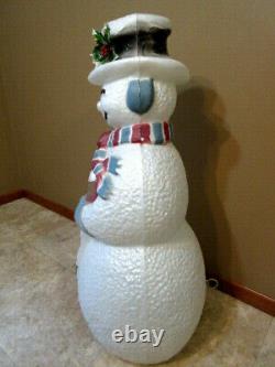 Vintage Union Products Lighted Dimpled Snowman Blow Mold 40Tall Rare