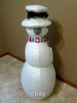 Vintage Union Products Lighted Dimpled Snowman Blow Mold 40Tall Rare