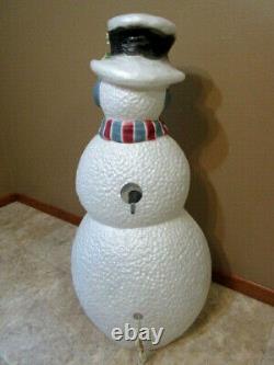 Vintage Union Products Lighted Dimpled Snowman Blow Mold 40Tall Rare