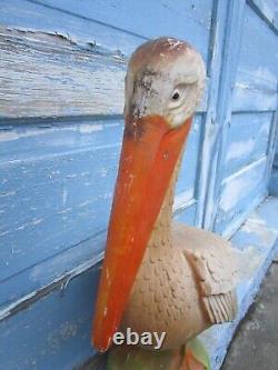 Vintage Union Products Pelican Blow Mold 23 Tall Stork Bird Uncut Outdoors