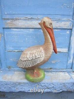 Vintage Union Products Pelican Blow Mold 23 Tall Stork Bird Uncut Outdoors