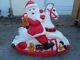 Vintage Union Santa Claus On Rocking Horse Lighted Christmas Blow Mold 30 Tall