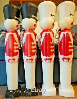 Vintage Union Soldiers Nutcracker Christmas Blow Mold Light Yard Decor Lot Of 4