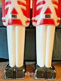 Vintage Union Soldiers Nutcracker Christmas Blow Mold Light Yard Decor Lot Of 4