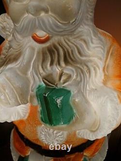 Vintage Whispering SANTA CLAUS 46 Christmas Gifts Lighted Blow Mold Yard Decor