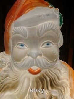 Vintage Whispering SANTA CLAUS 46 Christmas Gifts Lighted Blow Mold Yard Decor