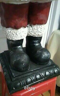 Vintage Yard Size Santa Clause Statue Chalkware 39 Inch LARGE Santa Statue