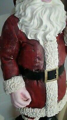 Vintage Yard Size Santa Clause Statue Chalkware 39 Inch LARGE Santa Statue