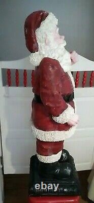 Vintage Yard Size Santa Clause Statue Chalkware 39 Inch LARGE Santa Statue