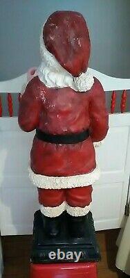 Vintage Yard Size Santa Clause Statue Chalkware 39 Inch LARGE Santa Statue