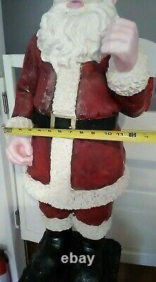 Vintage Yard Size Santa Clause Statue Chalkware 39 Inch LARGE Santa Statue