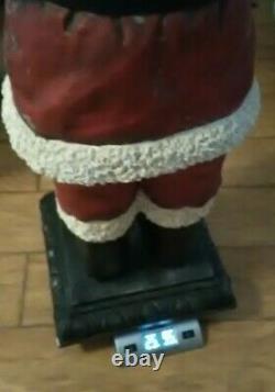 Vintage Yard Size Santa Clause Statue Chalkware 39 Inch LARGE Santa Statue