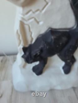 Vintage ghost cat tombstone blow mold RARE drainage Halloween lawn decor rare Vintage ghost cat tombstone blow mold RARE drainage Halloween lawn decor rare