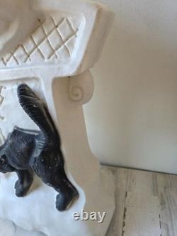 Vintage ghost cat tombstone blow mold RARE drainage Halloween lawn decor rare Vintage ghost cat tombstone blow mold RARE drainage Halloween lawn decor rare