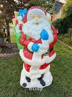 Vintage rare blown plastic santa claus outdoor decoration 42 Tall